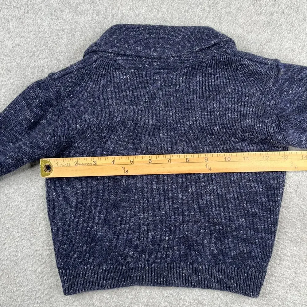 Baby B'gosh Knit Sweater Baby Size 24 Months Button Up Navy Blue Heather